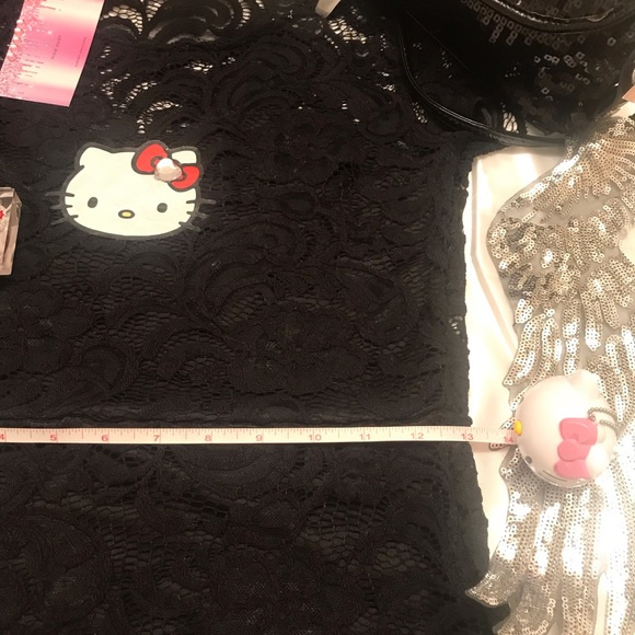 Gorgeous vintage hello kitty lace pin up doll dress and earrings 🍒 - Picture 9 of 16